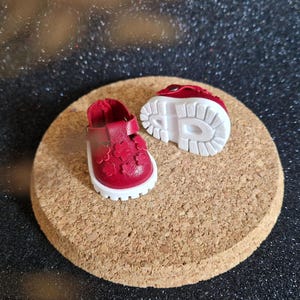 Mini Leather Shoes for Dolls 4 cm Foot Fit, Perfect for Handmade Dolls, Unique Artisan Style for Collectors and Dollmakers, Doll Accessories