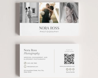 Szablon wizytówki fotografa | Canva | Wizytówka fotografa ślubnego | Firma fotograficzna, edytowalny szablon Canva, marketing