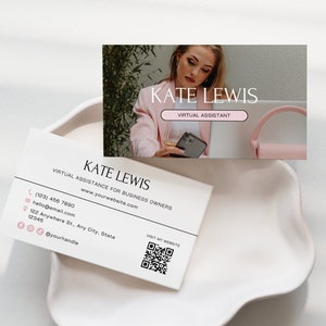 Virtueller Assistent Visitenkarte Vorlage | Leinwand | Marketing- und Social-Media-Manager Visitenkarte | VA, Kaufmännischer Leiter