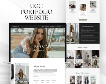 UGC Website Template | Content Creator, UGC Portfolio | Brand Partnerships | Canva Website Template for Ugc Creator | Social Media Manager