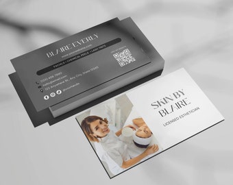 Esthetician Business Card Template | Canva | Skincare Specialist Business Card | Medspa | Spa | Beautician | Licensed Esthetician