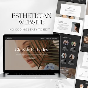 Esthetician Canva Website Template | Skincare Canva Website | Medspa | Beauty Salon Website | Landing Page | Esthetics | Aesthetician