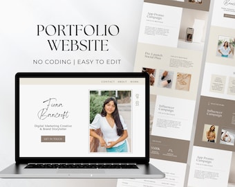 Portfolio Website Template for Marketers and Freelancers | Canva Portfolio Website Template | Digital Marketing, Social Media, Creative