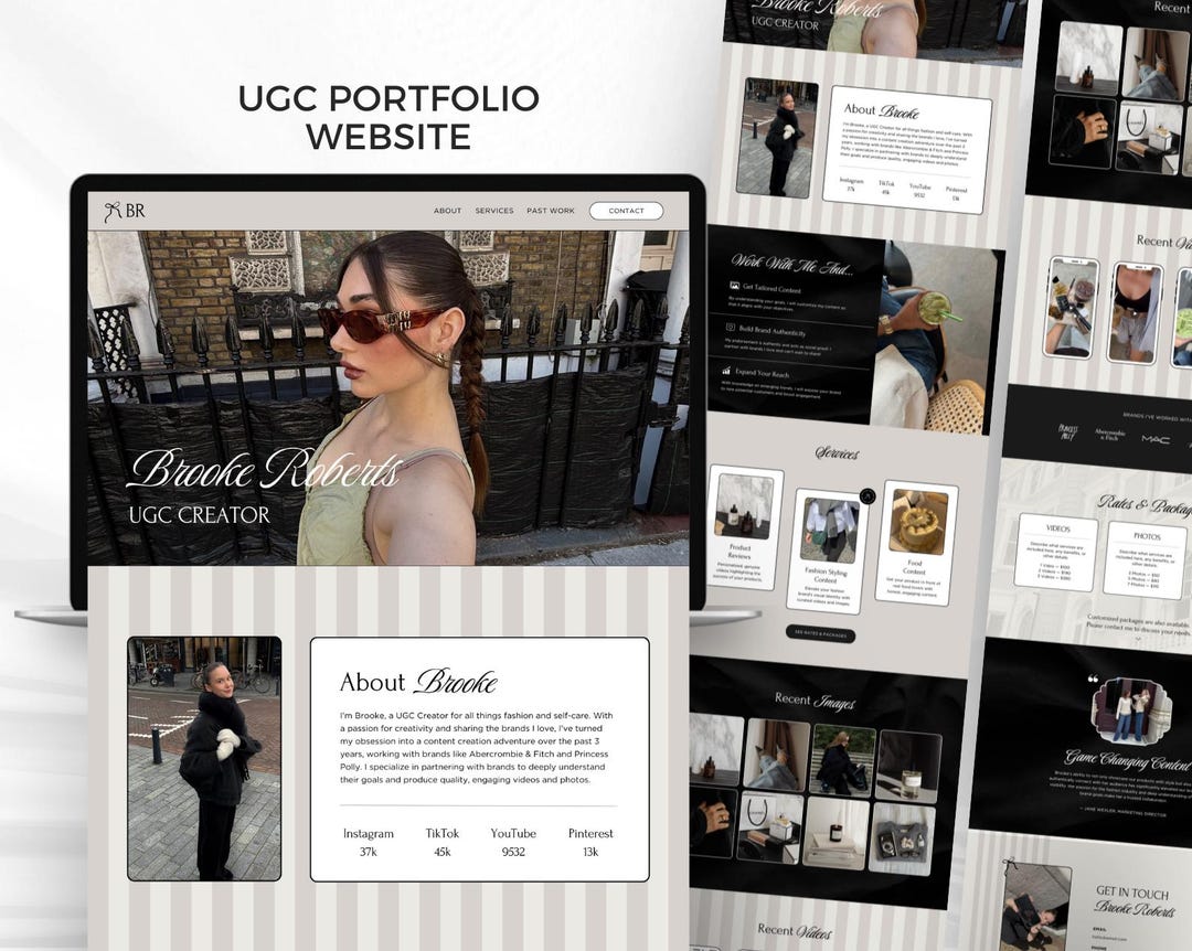 UGC Portfolio Template | UGC Portfolio Website Template Canva | Content ...