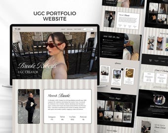 UGC Portfolio Template | UGC Portfolio Website Template Canva | Content Creator Portfolio | Canva Editable Media Kit for Content Creators