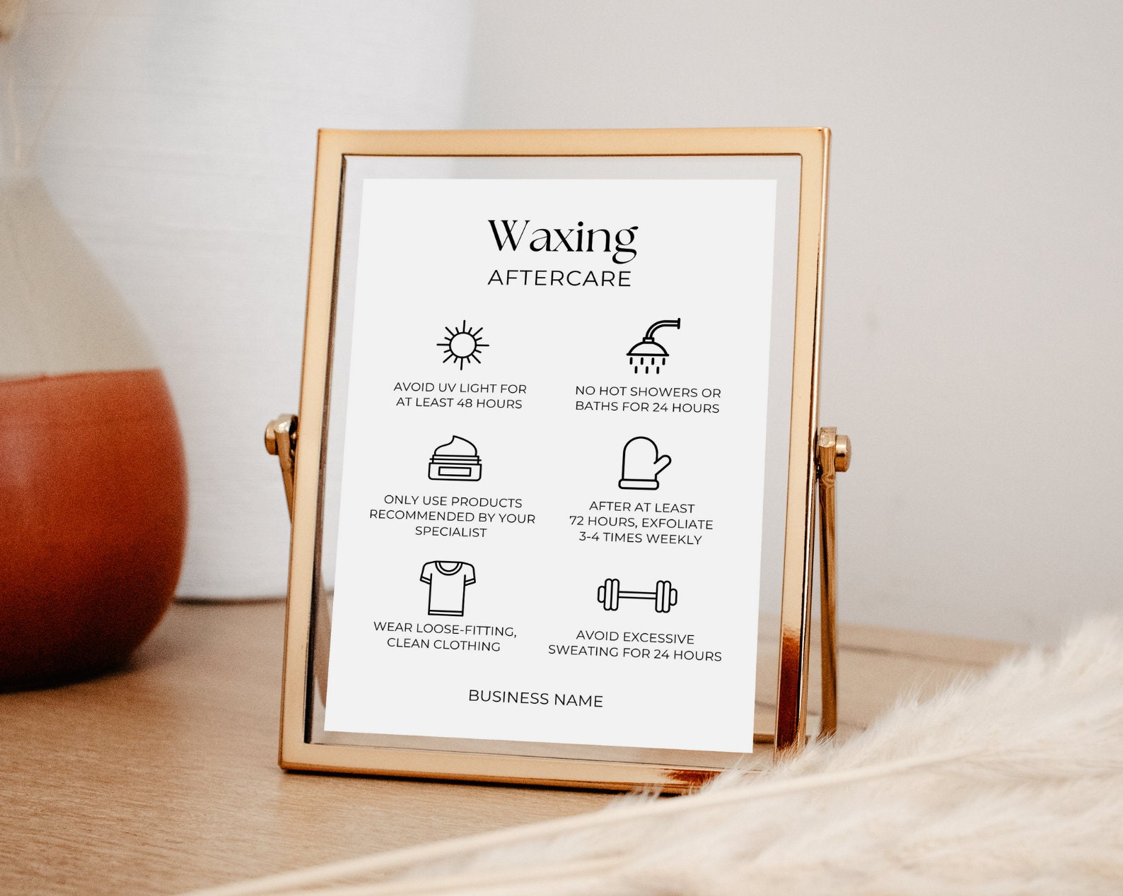 Waxing Aftercare Sign Template Canva | Salon Decor | Aftercare Advice ...