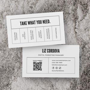de Carte de visite de responsable marketing, Carte de visite de responsable des médias sociaux, modèle Toile modifiable | Assistante virtuelle, consultante, coach