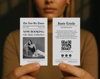 Modelo de cartão de visita estilo jornal | Anúncio de novo negócio, modelo de cartão de visita estilo jornal, cartão de visita para lançamento de negócio
