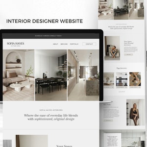 Modelo de site de design de interiores | Portfólio de designer de interiores | Site Canva de designer de interiores | Arquiteto, decorador de interiores