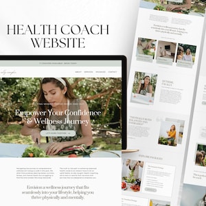 Health Coach Canva Website Template | Wellness Coach Website | Nutrition Coach, Health and Wellness Business, Health Coaching Template