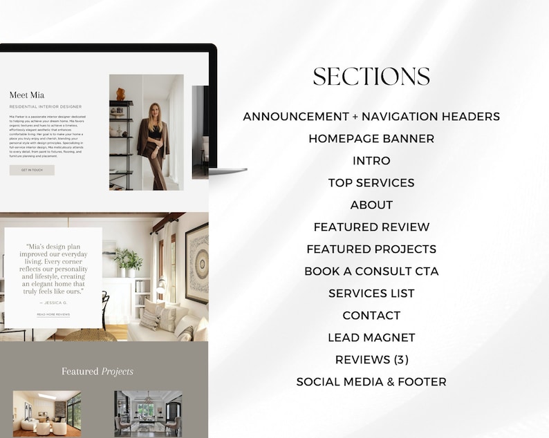 Interior Designer Canva Website Template | Interior Design Portfolio ...