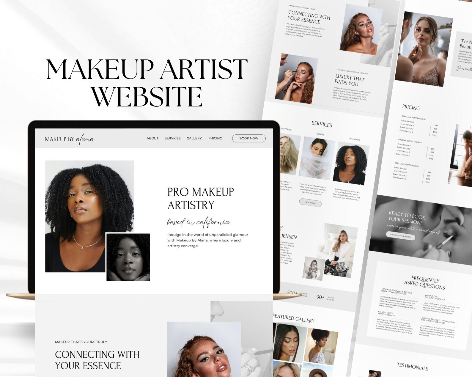 makeup-artist-website-canva-template-makeup-portfolio-luxury-professional-makeup-artist-website-beauty-salon-beauty-agency-website-etsy