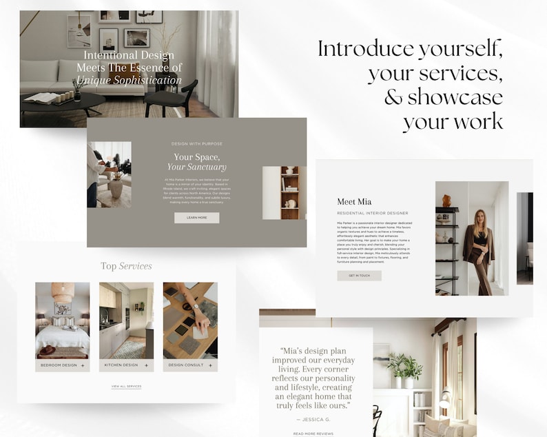 Interior Designer Canva Website Template | Interior Design Portfolio ...
