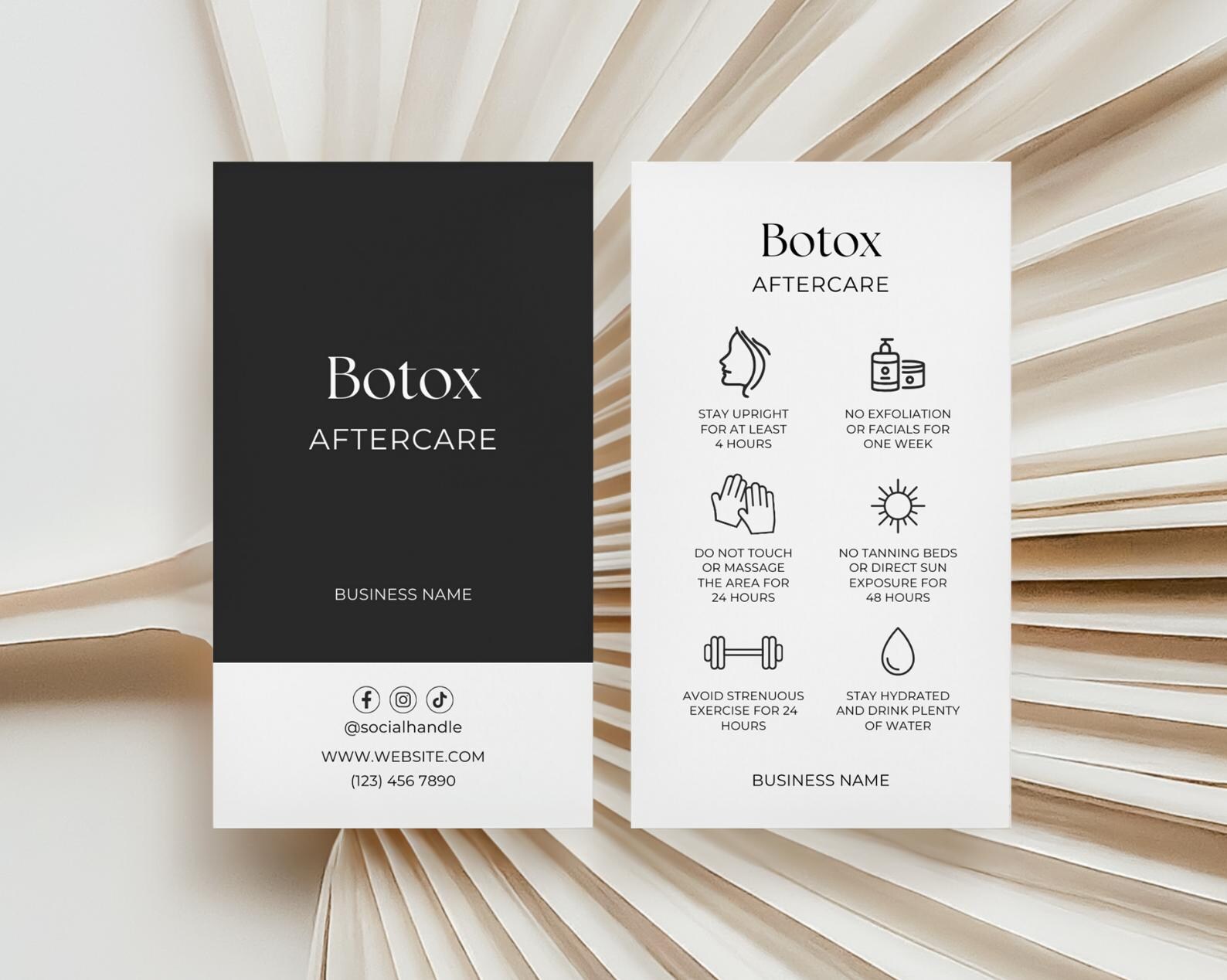 Botox Aftercare Card Template Canva | Editable Botox Care Card, Post ...
