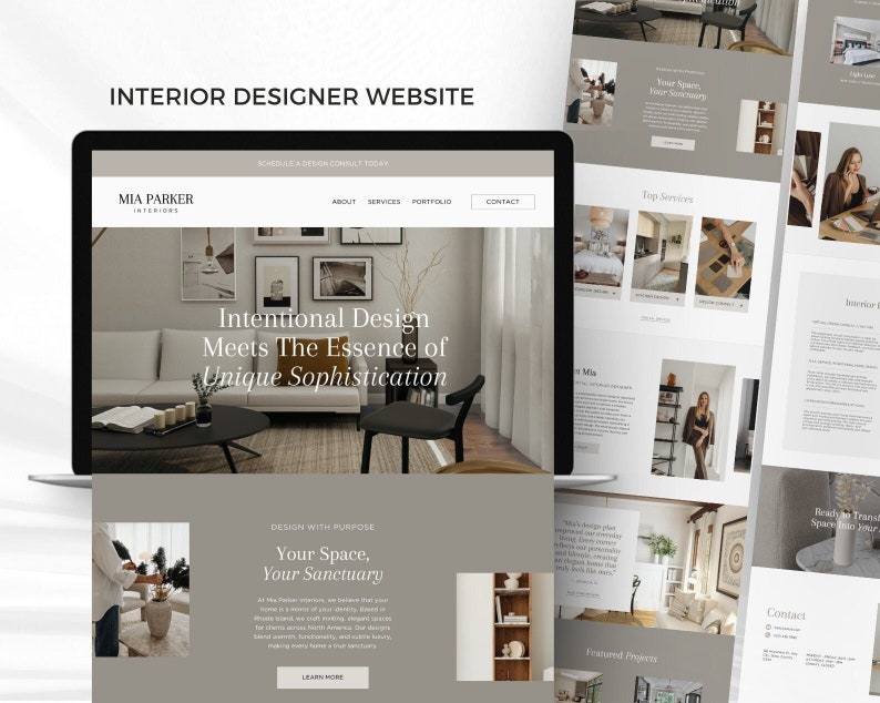 Interior Designer Canva Website Template | Interior Design Portfolio ...