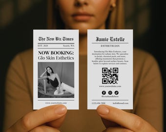 Newspaper Business Card Template | New Business Announcement, Newspaper Style Business Card Template, Business Card For Business Launch