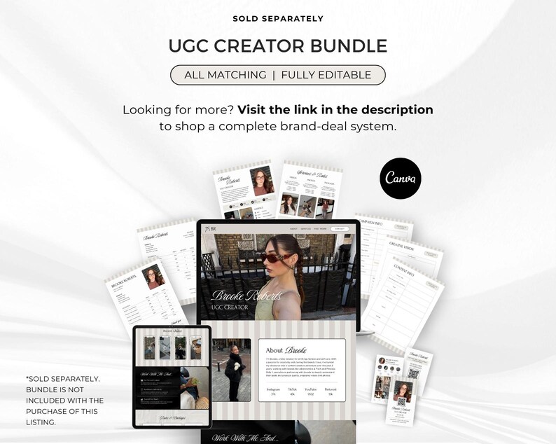 Modelo de Media Kit | Kit de Imprensa para Criadores de Conteúdo e Blogueiros | Apresentação para Influenciadores de Mídias Sociais, Modelo Editável de Conteúdo Gerado pelo Usuário no Canva, Tabela de Preços imagem 10