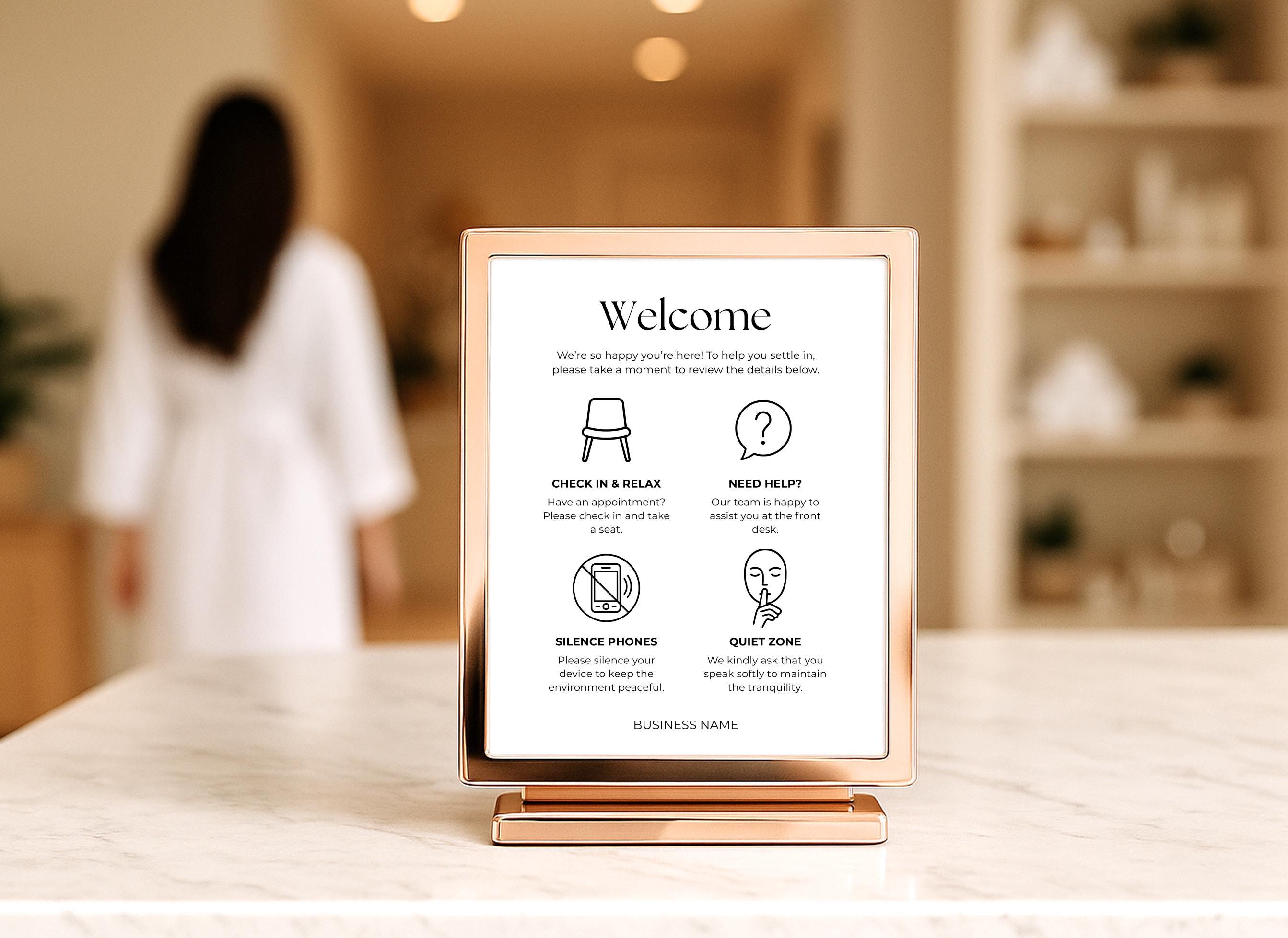 Spa Welcome Sign Template | Editable Canva Sign | Med Spa Printable ...