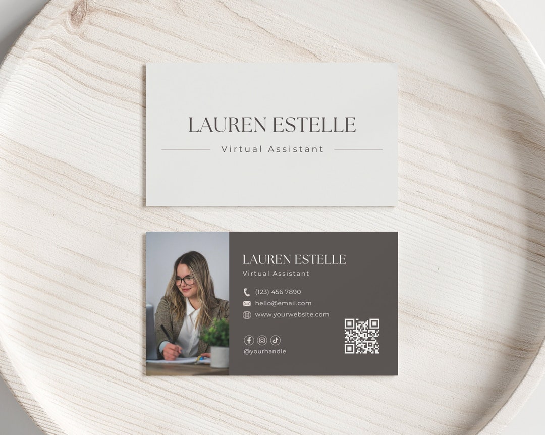 Virtual Assistant Business Card Template Canva Business Card VA