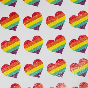 20 autocollants de fierté, autocollants de coeur de fierté, LGBTQ, LGBTQIA, LGBTQIAPK, autocollants de coeur d'arc-en-ciel, livraison gratuite