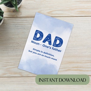 Karte zum Vatertag für Papa Geschenk zum Vatertag Geschenk für Papa von Kindergeschenk zu Papa Karte für Vatertagsgeschenkideen für Papa Definition Geschenk