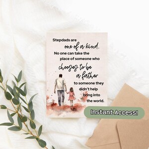 Stepdad Birthday Card Printable Gift for Stepdad Appreciation Present From Daughter Bonus Dad Digital Download Father Day Celebration Step