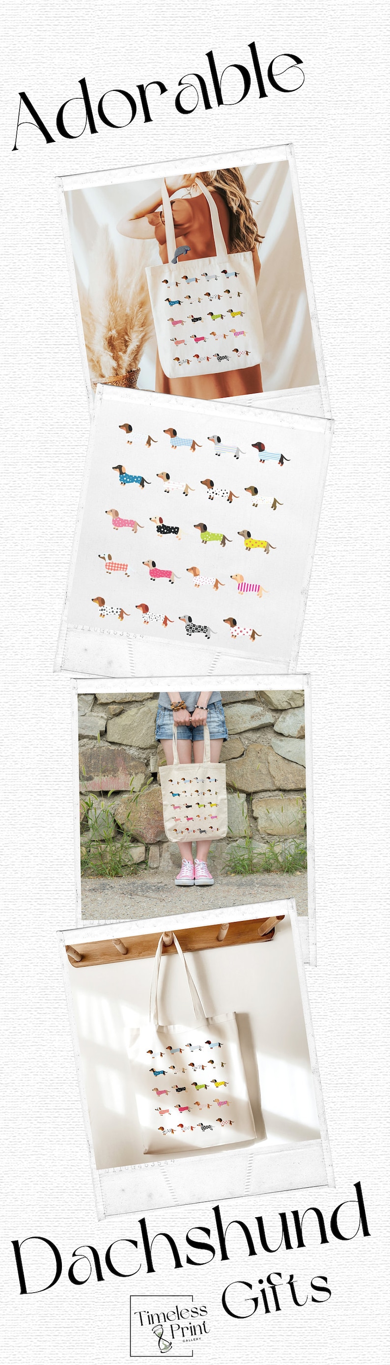 Dachshund Tote Bag Dog Tote Bag Canvas Tote Bag Gift Dog Mom Tote Bag for Women Tote Bag Dachshund Lover Gift for Dog Lovers Wiener Dog Gift