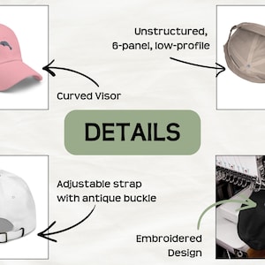 Gorra de béisbol bordada con diseño de manatí para mujer, gorra de papá, diseño de animales, accesorio para la cabeza con correa ajustable, accesorio marino para amantes del océano, regalo marino de verano imagen 12