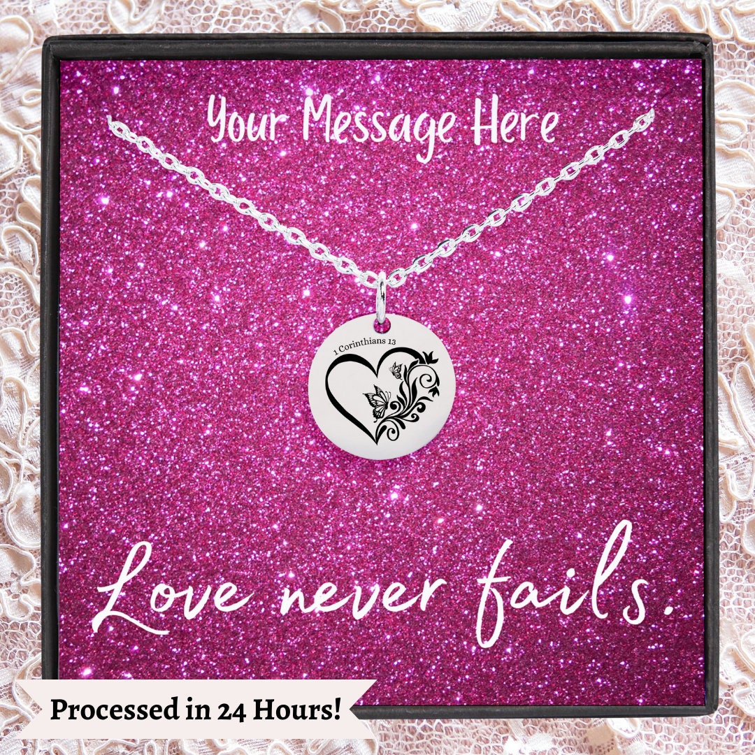 1 Corinthians 13 Necklace Bible Verse Necklace for Women Love Necklace