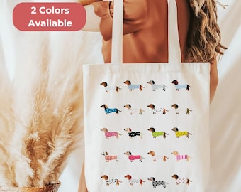Dachshund Tote Bag Dog Tote Bag Canvas Tote Bag Gift Dog Mom Tote Bag for Women Tote Bag Dachshund Lover Gift for Dog Lovers Wiener Dog Gift