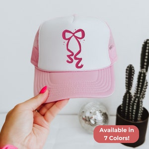Leuke truckerhoeden dames truckerhoed trendy truckerpet voor dames truckerhoed zomer flirt truckerhoed met strik coquette esthetiek roze