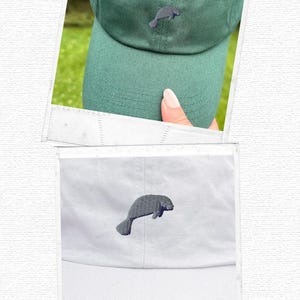 Gorra de béisbol bordada con diseño de manatí para mujer, gorra de papá, diseño de animales, accesorio para la cabeza con correa ajustable, accesorio marino para amantes del océano, regalo marino de verano imagen 20