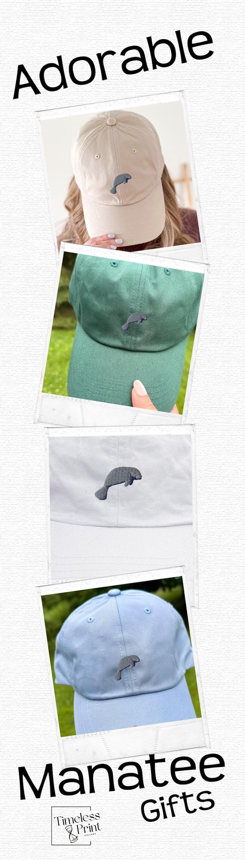 Gorra de béisbol bordada con diseño de manatí para mujer, gorra de papá, diseño de animales, accesorio para la cabeza con correa ajustable, accesorio marino para amantes del océano, regalo marino de verano imagen 20
