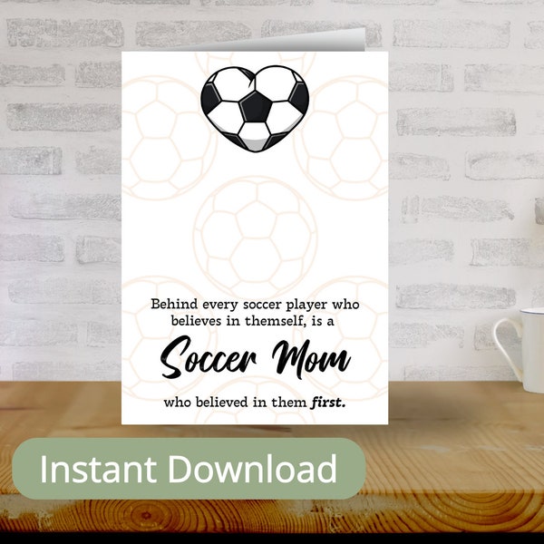 Mothers Day Card for Soccer Mom Gifts for Mom Birthday Card for Mom Printable Mother’s Day Card Template Canva Card for Mom Gifts Birthday