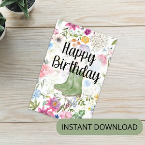Cartão de Feliz Aniversário Cartão de Aniversário para Imprimir para Presente de Aniversário para Mãe Presente para Vovó Cartão para Tia Presente de Aniversário para Amigo