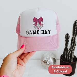 Baseball Game Day Trucker Hat for Women Trendy Hat Trucker Hat Baseball Fan Gifts for Girlfriend Baseball Mom Trucker Hat for Mom Gift Ideas