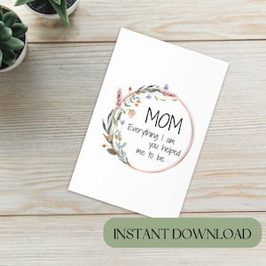 Cartão de aniversário personalizado para a mãe Aniversário Digital Download Canva Template Cartão para impressão Presente para a mãe Presente para o aniversário Cartão para a mãe Presente