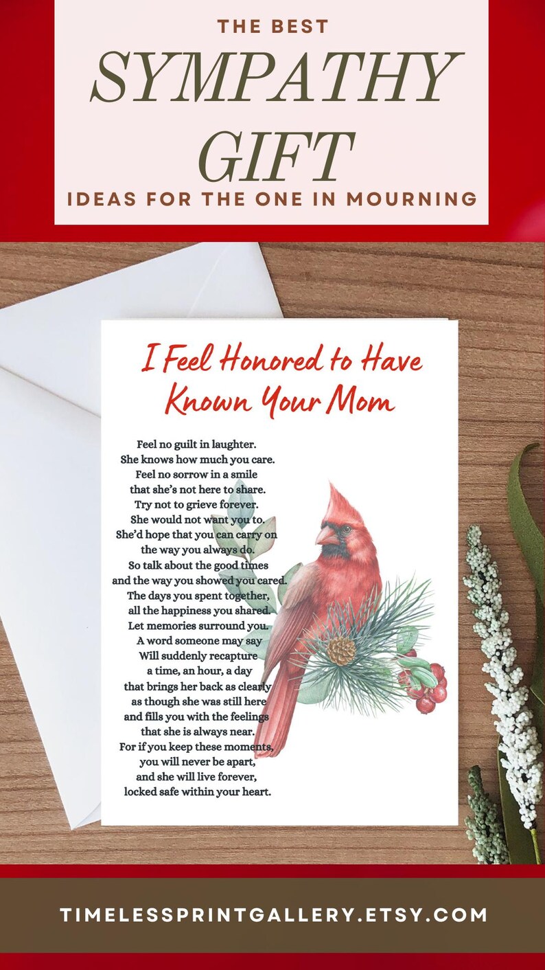 Printable Sympathy Card for Loss of Mom Loss Card for Mom Loss Card ...