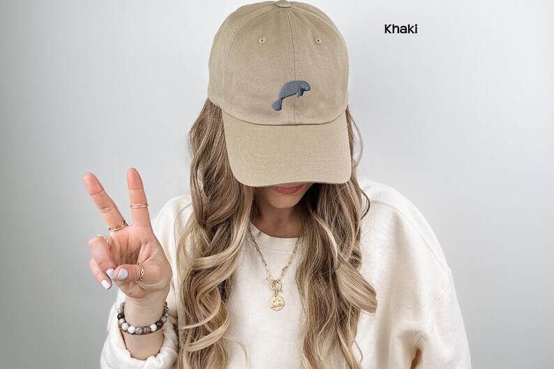 Ocean Wildlife Hat Embroidered Manatee Design Baseball Cap Adjustable Strap Headwear Marine Animal Theme Summer Beach Accessory Casual Style Dad Hat Unstructured Panel Construction Comfortable Daily Wear Perfect Gift Idea Animal Lover