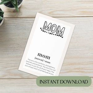 Geburtstagskarte Mama Definition Digitaler Download Karten für Geschenke für Mama Geburtstag für Mama Geburtstagsidee für Mama Geburtstagskarte druckbare Geschenke