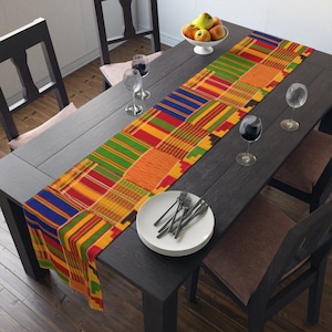 African Kente Print - Table Runner (Cotton, Poly)