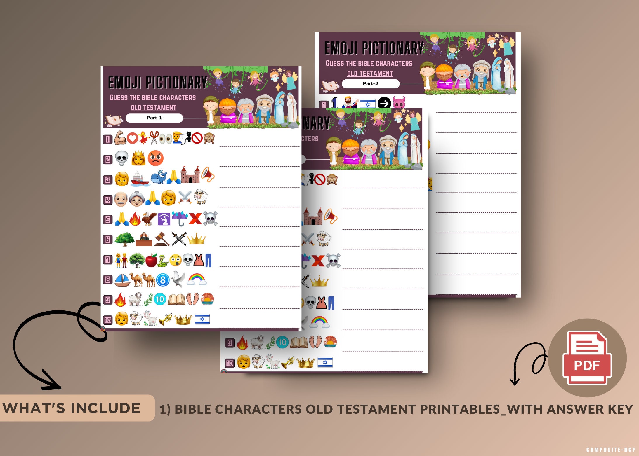 Bible Characters Old Testament Emoji Game Printable I Church Activity I ...