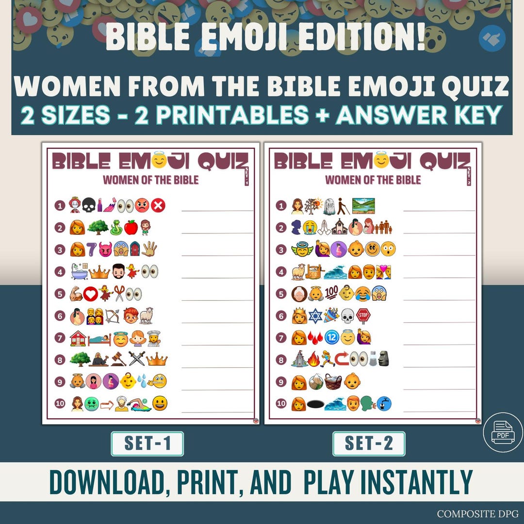 Women of the Bible Emoji Quiz: Church Activity Game (PDF Download ...