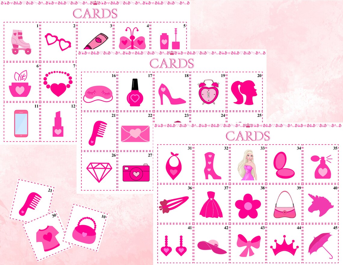 Printable Princess Bingo, Instant Download Bingo Game, Barbie Bingo ...