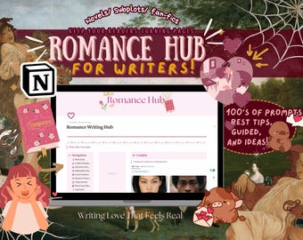 Romance Novel Notion Template: Writing Planner & Outline (Digital)