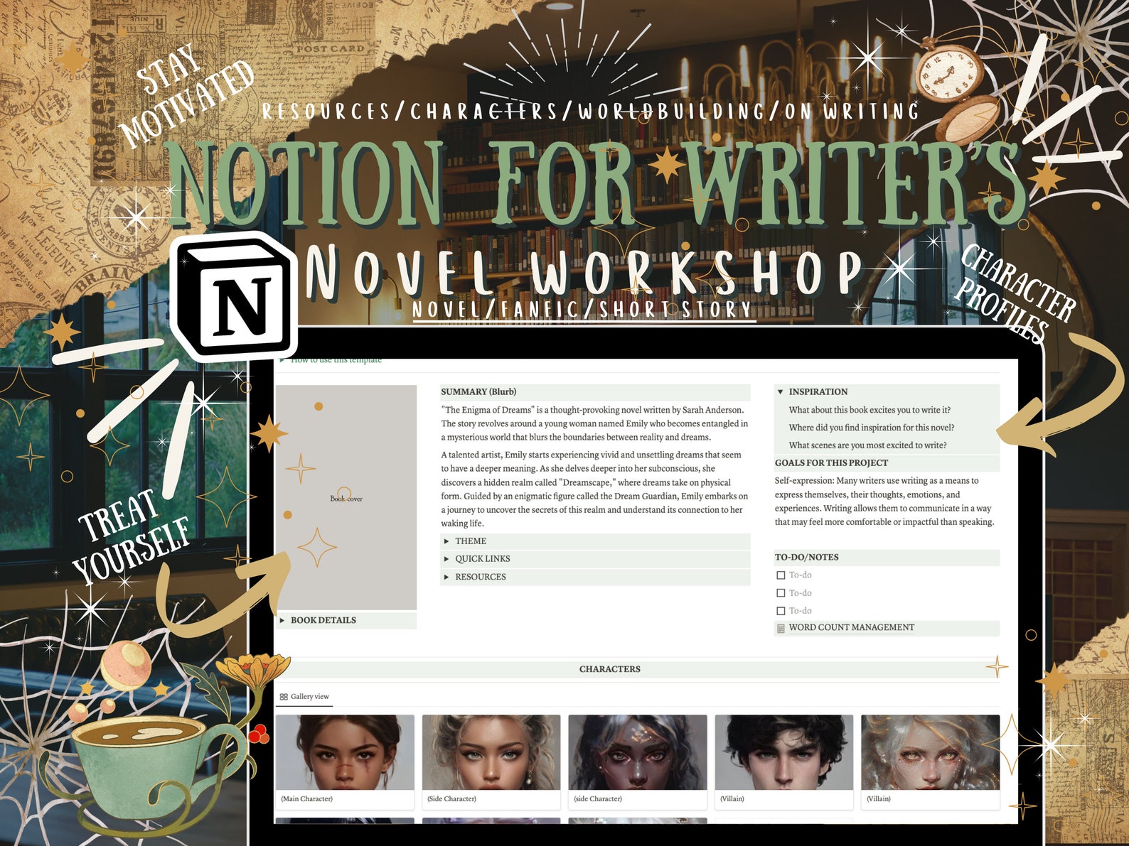 Notion Template for Writers Novel Template Character Profile Template Notion Template for Writers Novel Template Character Profile Template