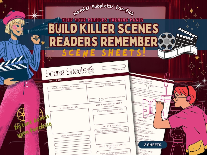Scene Sheets.pdf Scene Sheet Worksheets: Novel & Screenplay Writing (printable) - Etsy