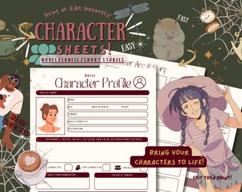 キャラクタープロフィールテンプレート｜小説・ストーリー企画（印刷・記入可能なPDF）