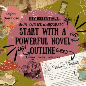 Pantser Planner, Novel outline template, Novel planner, Character profile, Story planner, Story guide, Story workbook