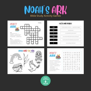 NOAHS ARK Christian Bible Study Lesson Printable Quiz Game Fun Children